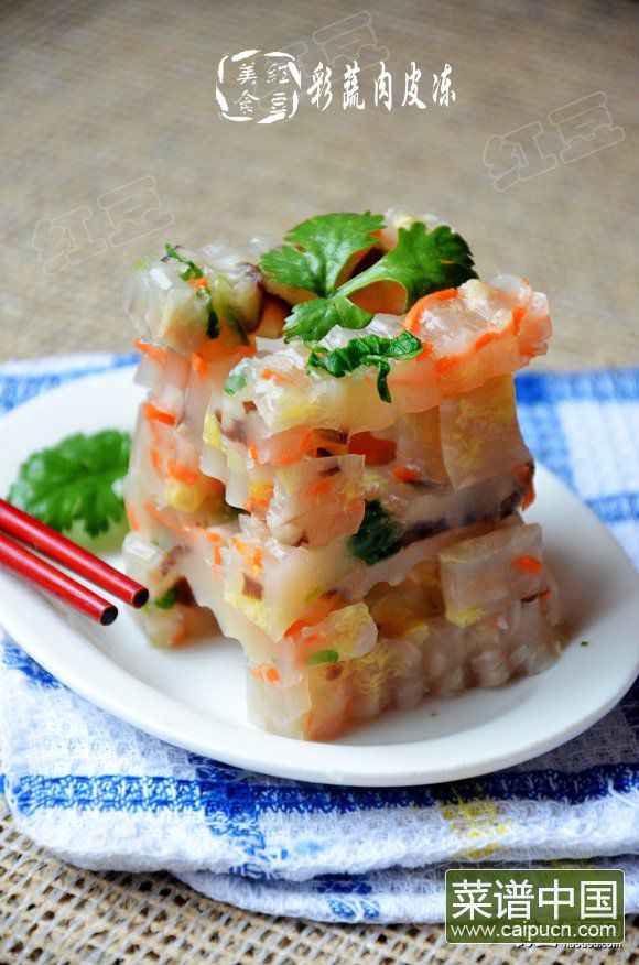 彩蔬肉皮冻