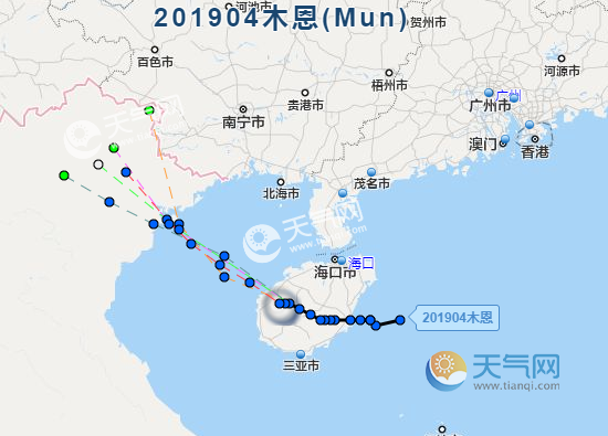 2019台风路径实时发布系统 第4号台风最新动态走向图