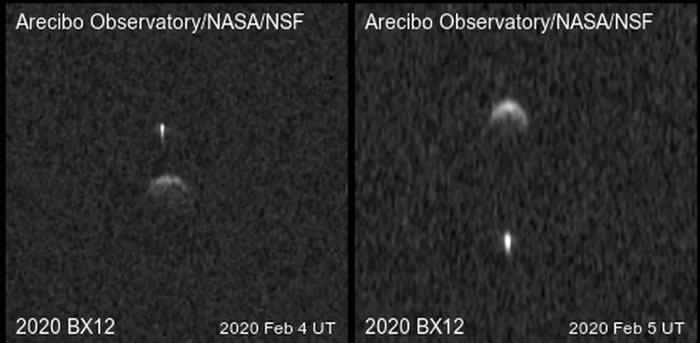 与地球擦肩而过的小行星2020 BX12带着一颗卫星