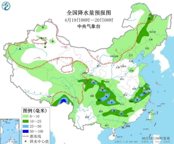 冷空气南下江西贵州一带大暴雨 北方地区降温幅度6~8℃