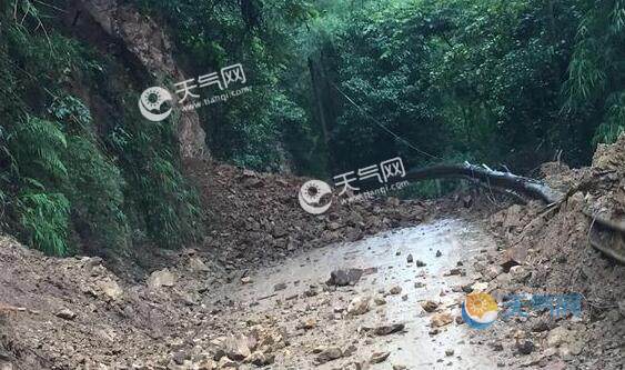 温州景山森林公园一路段暴雨塌方 预计7月8日恢复正常通行