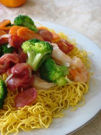 香肠炒面的做法步骤10