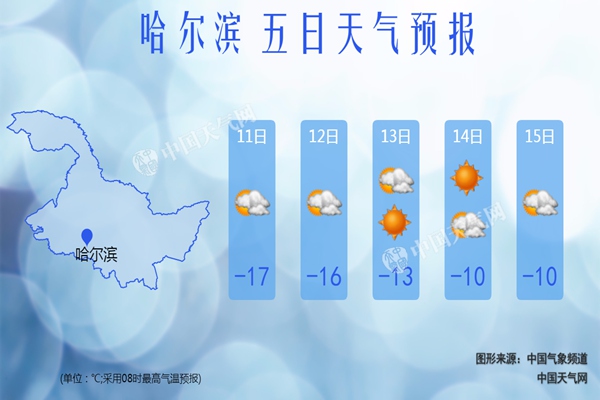 黑龙江发布暴雪蓝色预警 哈尔滨迎最冷天明起气温升