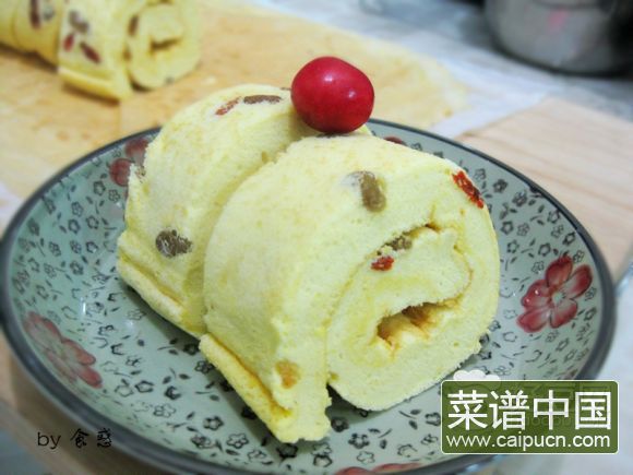 葡萄干枸杞蛋糕卷