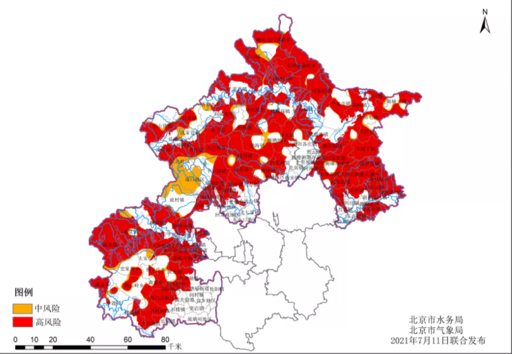 7月12日北京暴雨关闭景区名单 北京防汛黄色预警