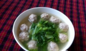 小白菜汆丸子的做法