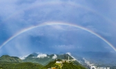 超美！湖北黄石仙岛湖雨后现双彩虹