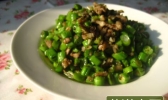 榄菜肉末四季豆的做法
