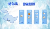 黑龙江哈尔滨等明夜起有大雪 伴有风吹雪能见度不足百米