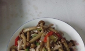 滑子菇炒肉丝的做法