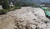 受强降雨影响 白水江水位明显上涨